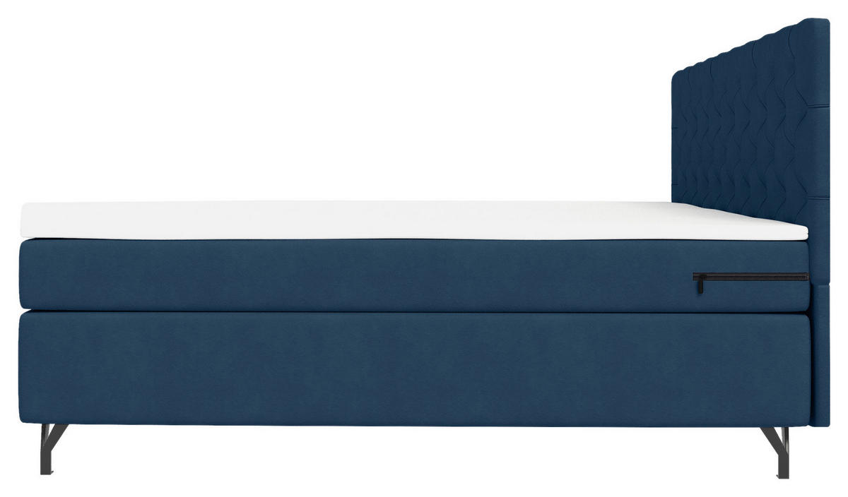 BOXSPRINGBETT 180/200 cm  in Dunkelblau  - Schwarz/Dunkelblau, Konventionell, Textil/Metall (180/200cm) - Carryhome