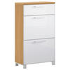 SCHUHKIPPER Santina  in 61/108/31 cm  - Chromfarben/Eiche Bianco, Design, Glas/Holz (61/108/31cm)