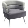 COCKTAILSESSEL Samt Grau, Hellgrau    - Silberfarben/Hellgrau, Trend, Textil/Metall (65/74/64cm) - Kare-Design