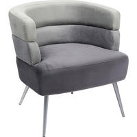 COCKTAILSESSEL Samt Grau, Hellgrau    - Silberfarben/Hellgrau, Trend, Textil/Metall (65/74/64cm) - Kare-Design