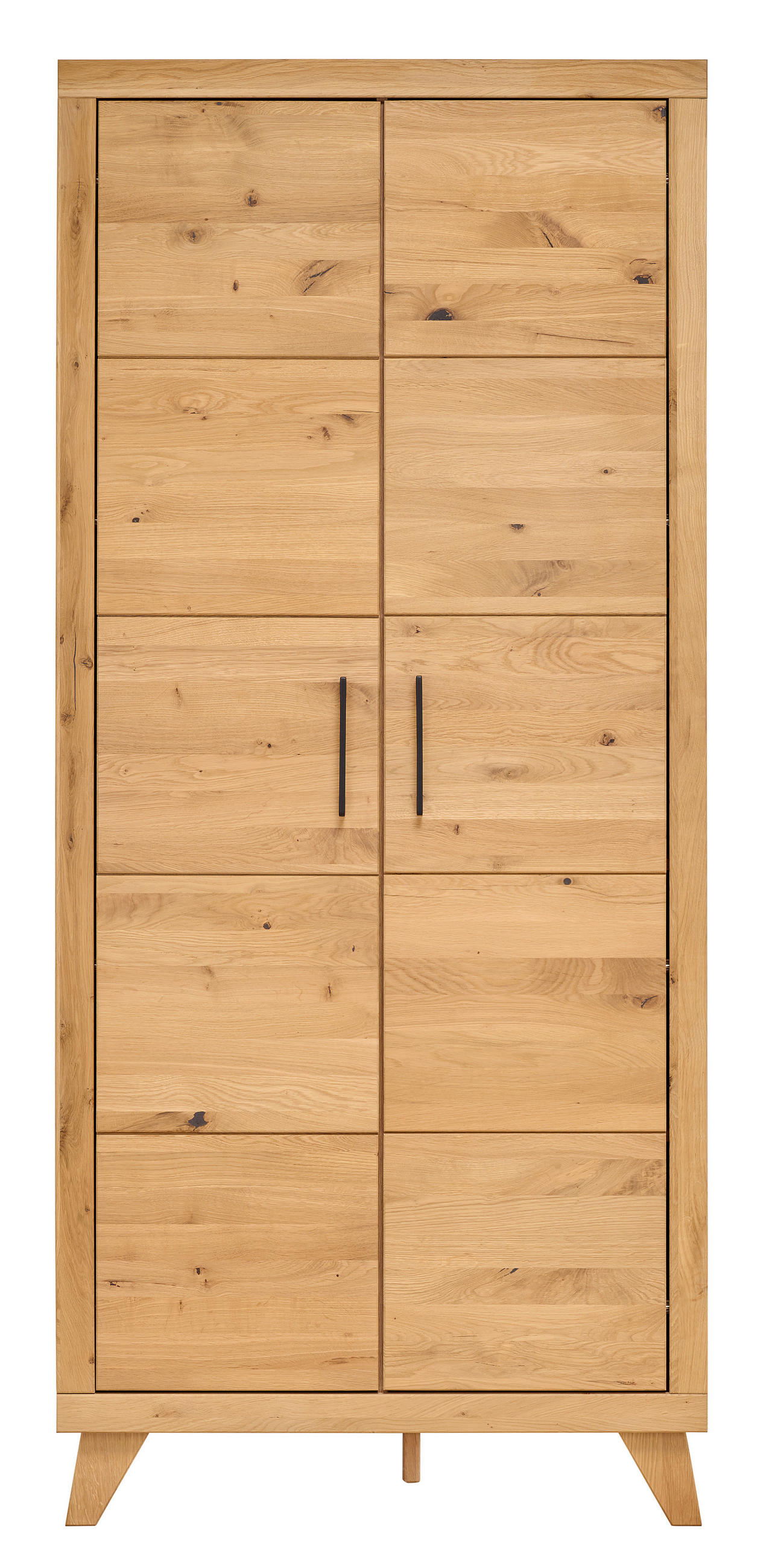 BABYKLEIDERSCHRANK Berta Eichefarben - Eichefarben/Schwarz, Natur, Holz/Holzwerkstoff (91/206/61cm) - Jimmylee