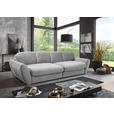 BIGSOFA Flachgewebe Hellgrau  - Hellgrau/Schwarz, MODERN, Kunststoff/Textil (290/96/113cm) - Cantus