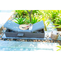 OPALOVACÍ LEHÁTKO kov, plast, textil - šedá, Moderní, kov/textil (196.5/33.5/87.5/61cm)