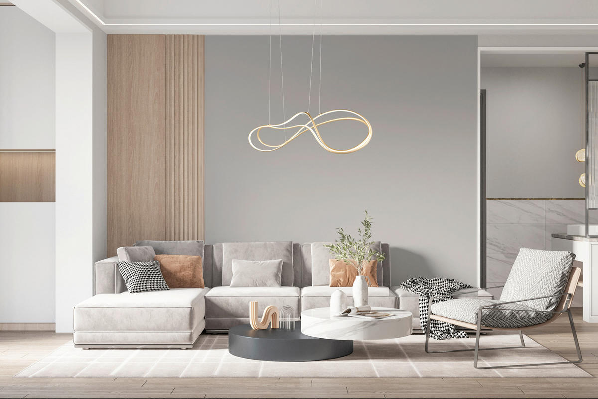 LED-HÄNGELEUCHTE Nala 113/24/150 cm   - Goldfarben, Design, Metall (113/24/150cm) - Trio Leuchten