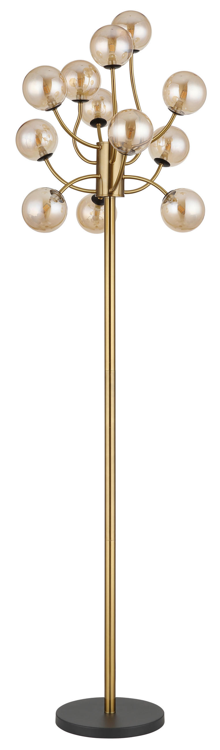 LED-STEHLEUCHTE - Messingfarben/Goldfarben, Design, Glas/Kunststoff (62/200cm) - Globo