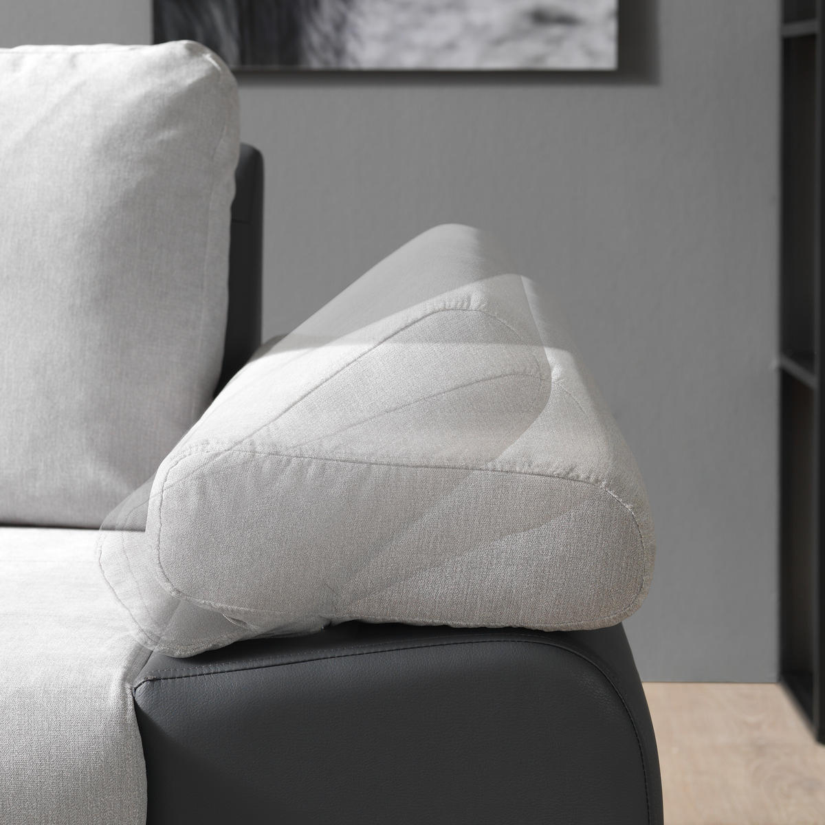 ECKSOFA in Flachgewebe Grau, Dunkelgrau  - Dunkelgrau/Grau, Design, Kunststoff/Textil (175/271cm) - MID.YOU