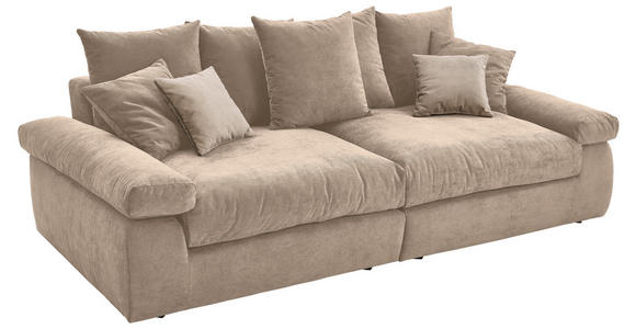 BIGSOFA Feincord Taupe  - Taupe/Schwarz, Design, Kunststoff/Textil (260/90/140cm) - Carryhome