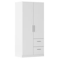 DREHTÜRENSCHRANK 91/197/54 cm,  in Weiß, 2 Tür(en)  - Alufarben/Weiß, KONVENTIONELL, Holzwerkstoff/Kunststoff (91/197/54cm) - home24