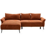 ECKSOFA in Chenille Rostfarben  - Rostfarben/Schwarz, KONVENTIONELL, Textil/Metall (164/255cm) - Carryhome