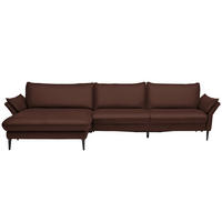 ECKSOFA Valdera in Echtleder Braun  172/334 cm  - Schwarz/Braun, Design, Leder/Metall (172/334cm) - Valdera