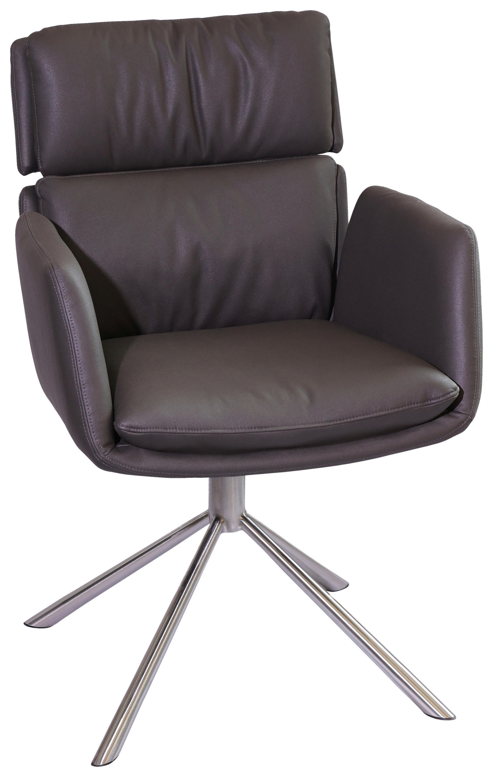 ARMLEHNSTUHL  Stoffauswahl, Sitzfläche 360° drehbar Mikrofaser  Grau, Edelstahlfarben  - Edelstahlfarben/Grau, Design, Textil/Metall (60/92/67cm) - Novel