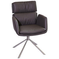 ARMLEHNSTUHL  Stoffauswahl, Sitzfläche 360° drehbar Mikrofaser  Grau, Edelstahlfarben  - Edelstahlfarben/Grau, Design, Textil/Metall (60/92/67cm) - Novel