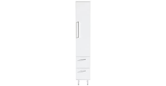HOCHSCHRANK 30/175/30 cm - Chromfarben/Weiß, Design, Glas/Holzwerkstoff (30/175/30cm) - Novel