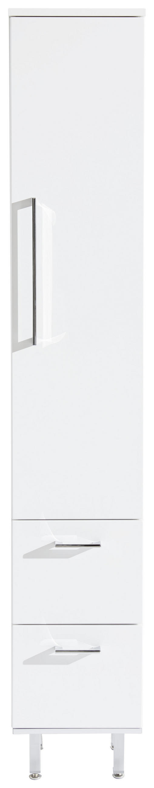 VISOKA OMARA 30/175/30 cm  - barve kroma/bela, Design, kovina/steklo (30/175/30cm) - Novel