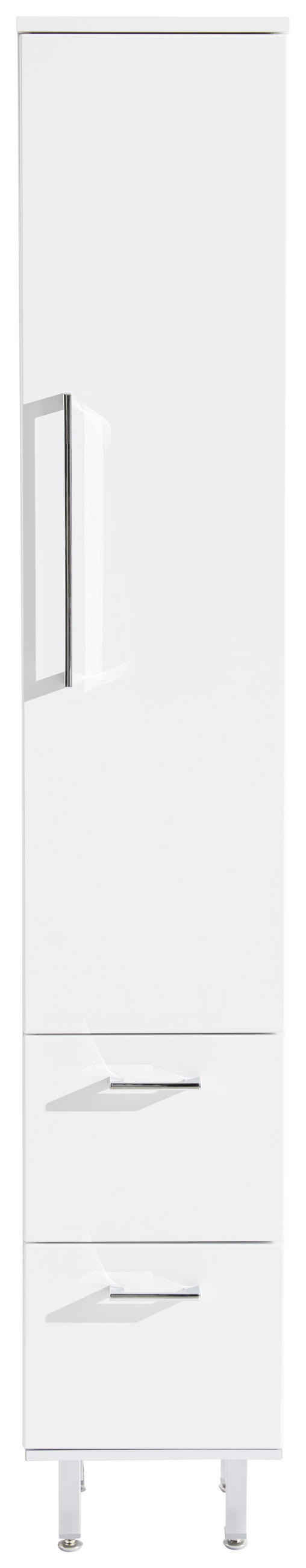 HOCHSCHRANK 30/175/30 cm  - Chromfarben/Weiß, Design, Glas/Holzwerkstoff (30/175/30cm) - Novel
