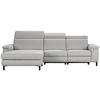 ECKSOFA in Flachgewebe Hellgrau  - Hellgrau/Schwarz, Konventionell, Textil/Metall (182/304cm) - Pure Home Comfort