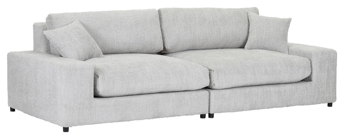 MEGASOFA Struktur, Bouclé Greige  - Greige/Schwarz, MODERN, Kunststoff/Textil (270/76/125cm) - Landscape