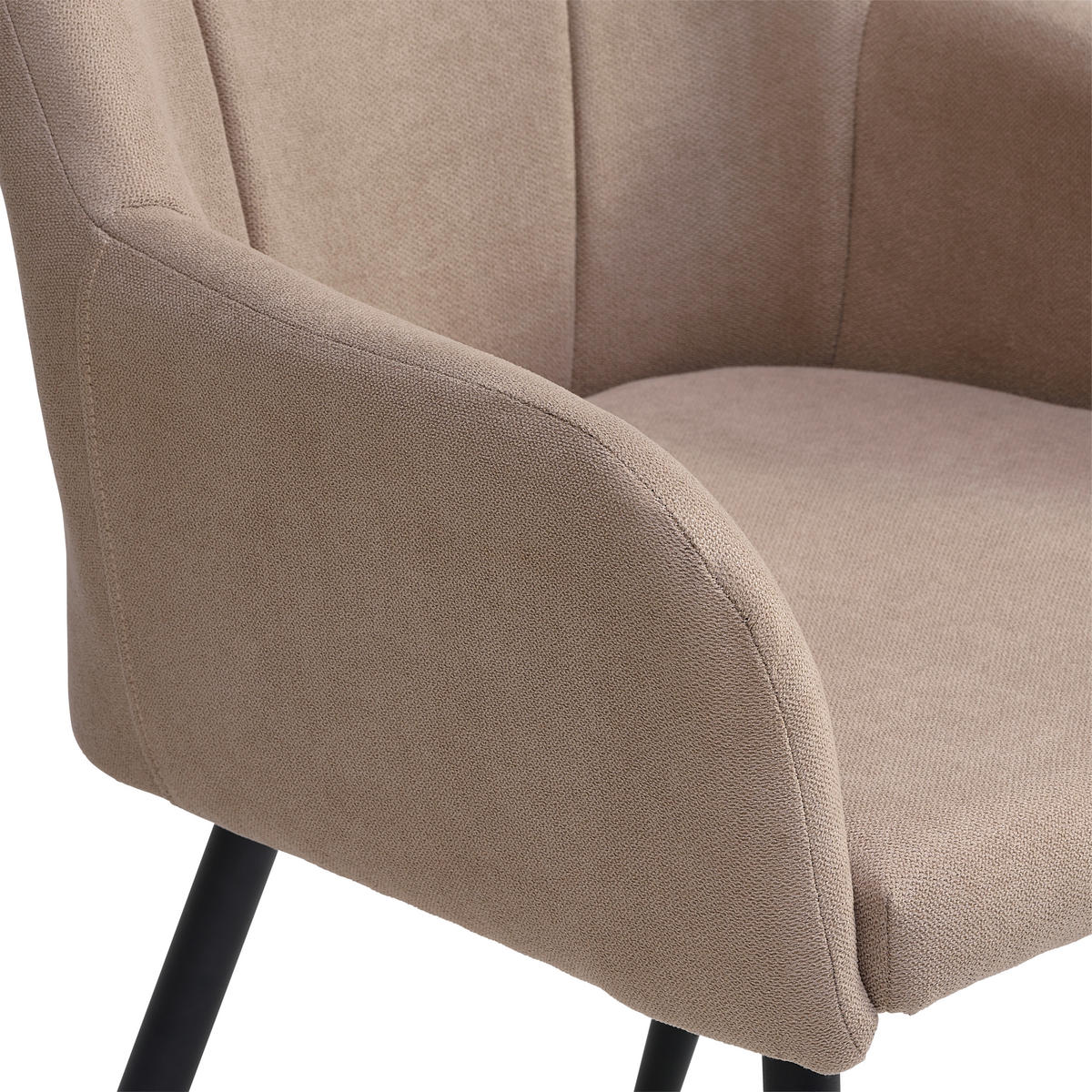 ARMLEHNSTUHL  in Eisen Webstoff  - Schwarz/Cappuccino, LIFESTYLE, Textil/Metall (56/87/60cm) - MID.YOU