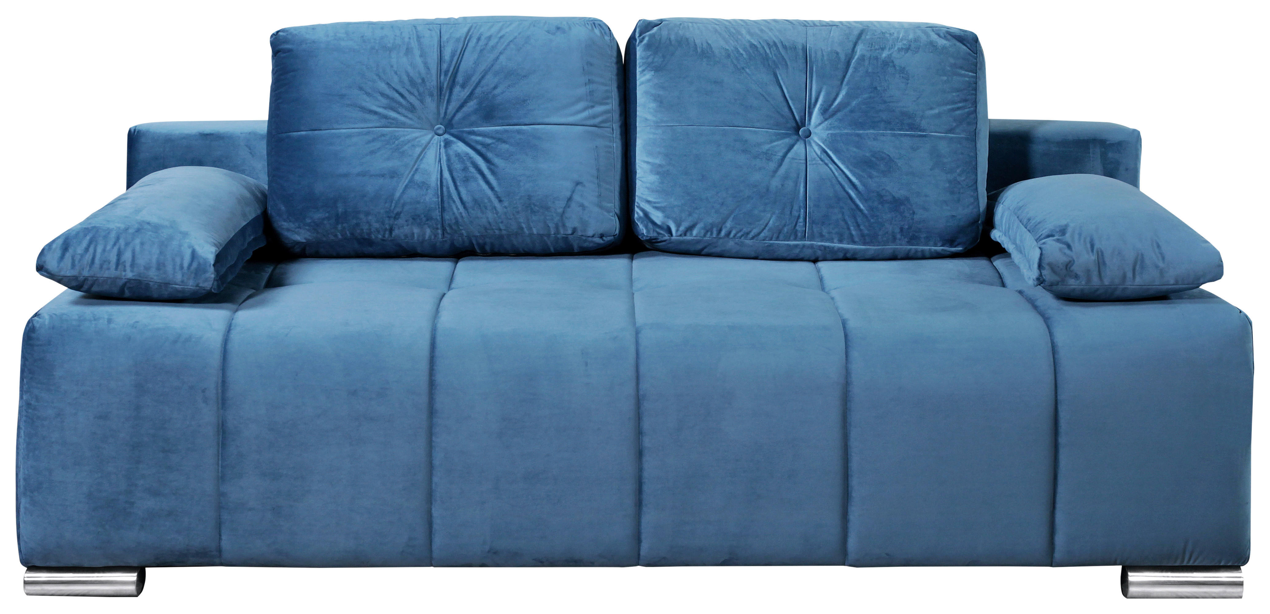 TROSED 201/95/110 cm  plava  - boja hroma/plava, Moderno, drvo/tekstil (201/95/110cm)