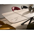 ESSTISCH in Metall, Glas, Keramik 190-290/100/76 cm  - Beige/Schwarz, Design, Glas/Keramik (190-290/100/76cm) - Novel