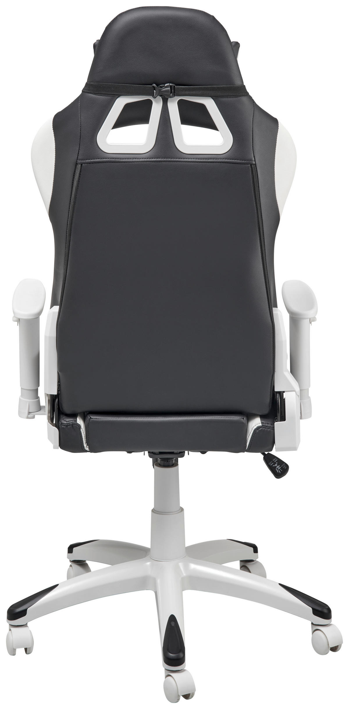 GAMINGSTUHL  in Lederlook Schwarz, Weiss  - Weiss/Schwarz, Modern, Kunststoff/Textil (66/126-134/59cm) - Livetastic