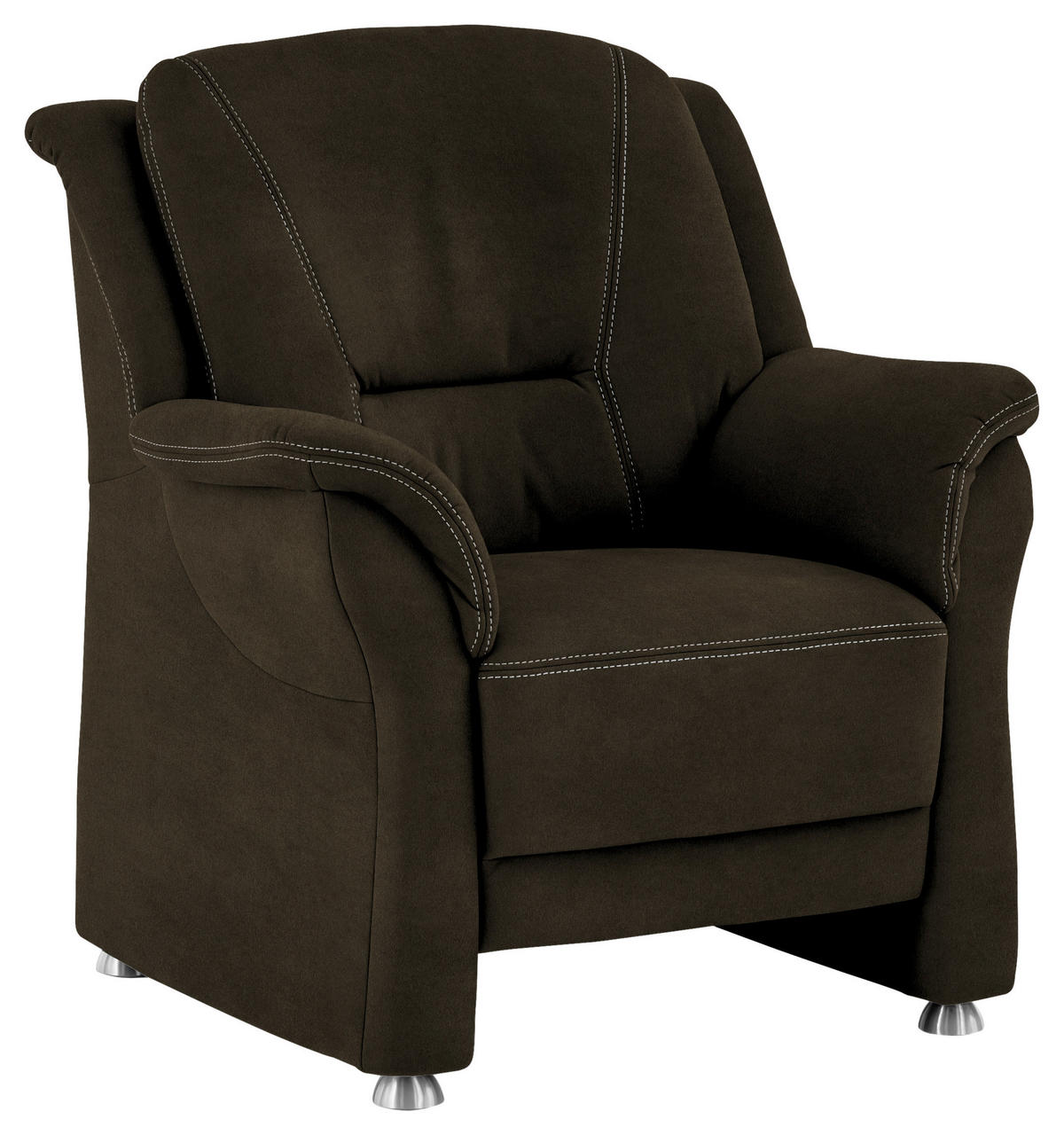 FAUTEUIL in Mikrofaser Grün  - Beige/Alufarben, Konventionell, Textil/Metall (90/100/89cm) - Beldomo Comfort