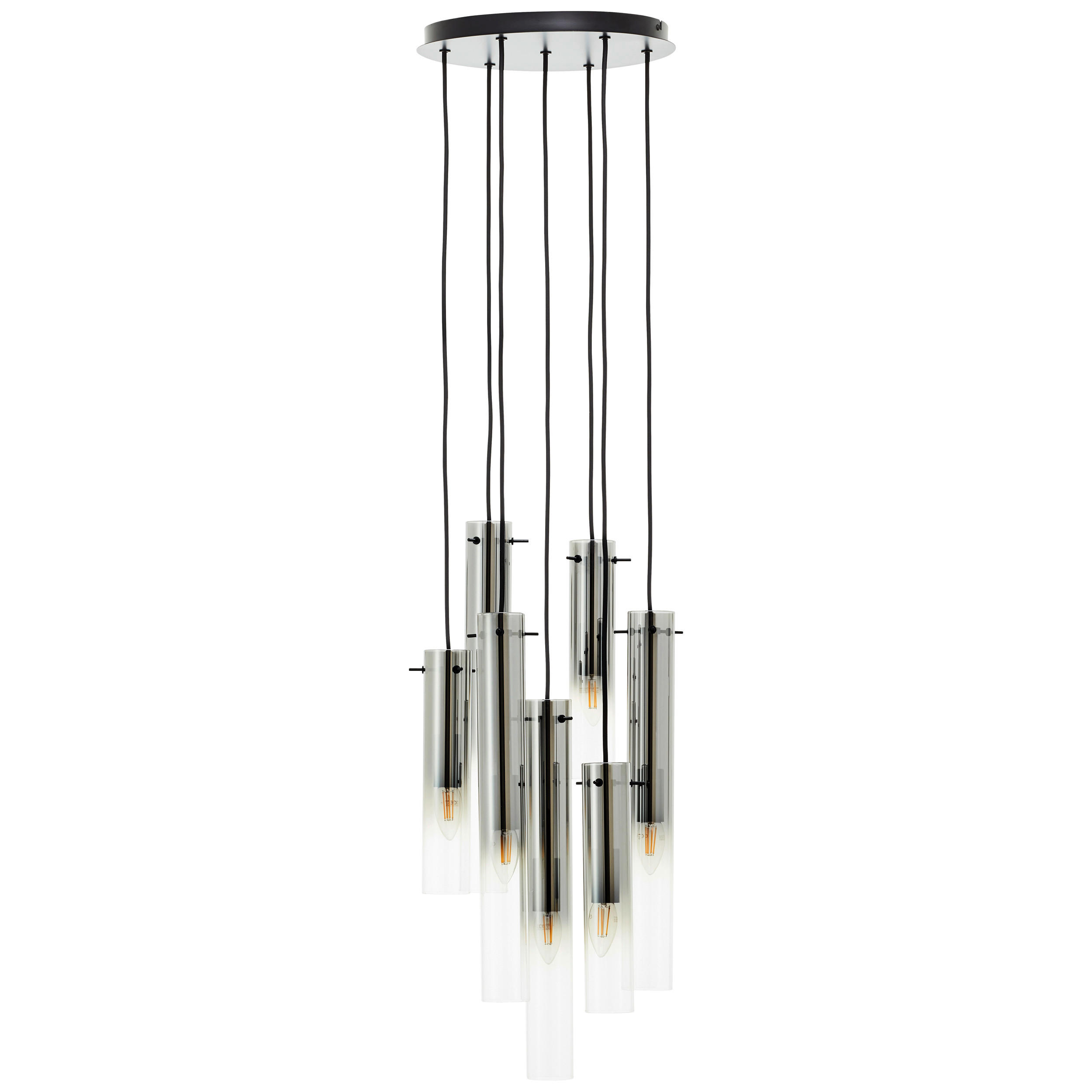 HÄNGELEUCHTE 32/199 cm    - Schwarz/Grau, Design, Glas/Metall (32/199cm) - Brilliant