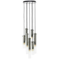 HÄNGELEUCHTE 32/199 cm    - Schwarz/Grau, Design, Glas/Metall (32/199cm) - Brilliant