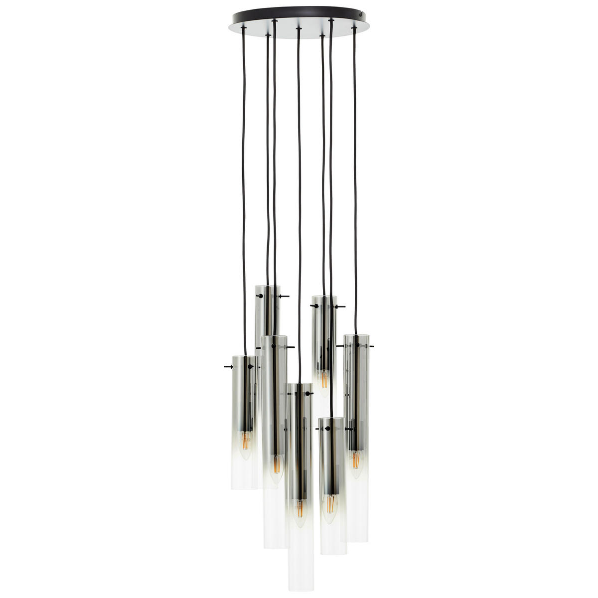 HÄNGELEUCHTE 32/199 cm    - Schwarz/Grau, Design, Glas/Metall (32/199cm) - Brilliant