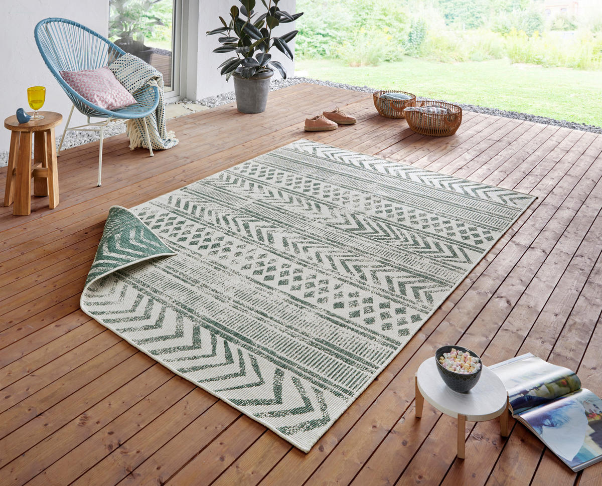 OUTDOORTEPPICH 80/150 cm Twin Supreme Creme, Grün  - Creme/Grün, Design, Kunststoff (80/150cm)
