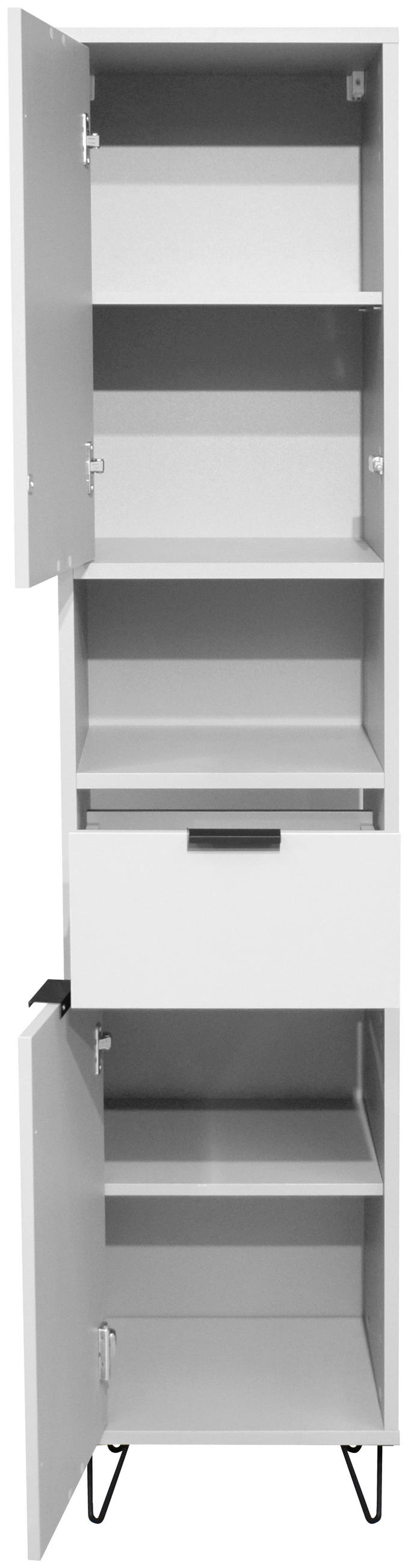HOCHSCHRANK 41/189/38 cm  - Schwarz/Grau, MODERN, Holzwerkstoff/Metall (41/189/38cm) - Livetastic