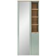 GARDEROBENSCHRANK Bari in 78/202/38 cm - Salbeigrün/Silberfarben, Design, Glas/Holzwerkstoff (78/202/38cm) - Xora
