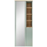 GARDEROBENSCHRANK Bari  in 78/202/38 cm  - Salbeigrün/Silberfarben, Design, Glas/Holzwerkstoff (78/202/38cm) - Xora