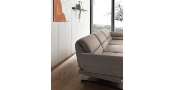 ECKSOFA  in Flachgewebe Taupe  279-327/176-217 cm  - Taupe/Schwarz, Design, Textil/Metall (279-327/176-217cm) - Dieter Knoll