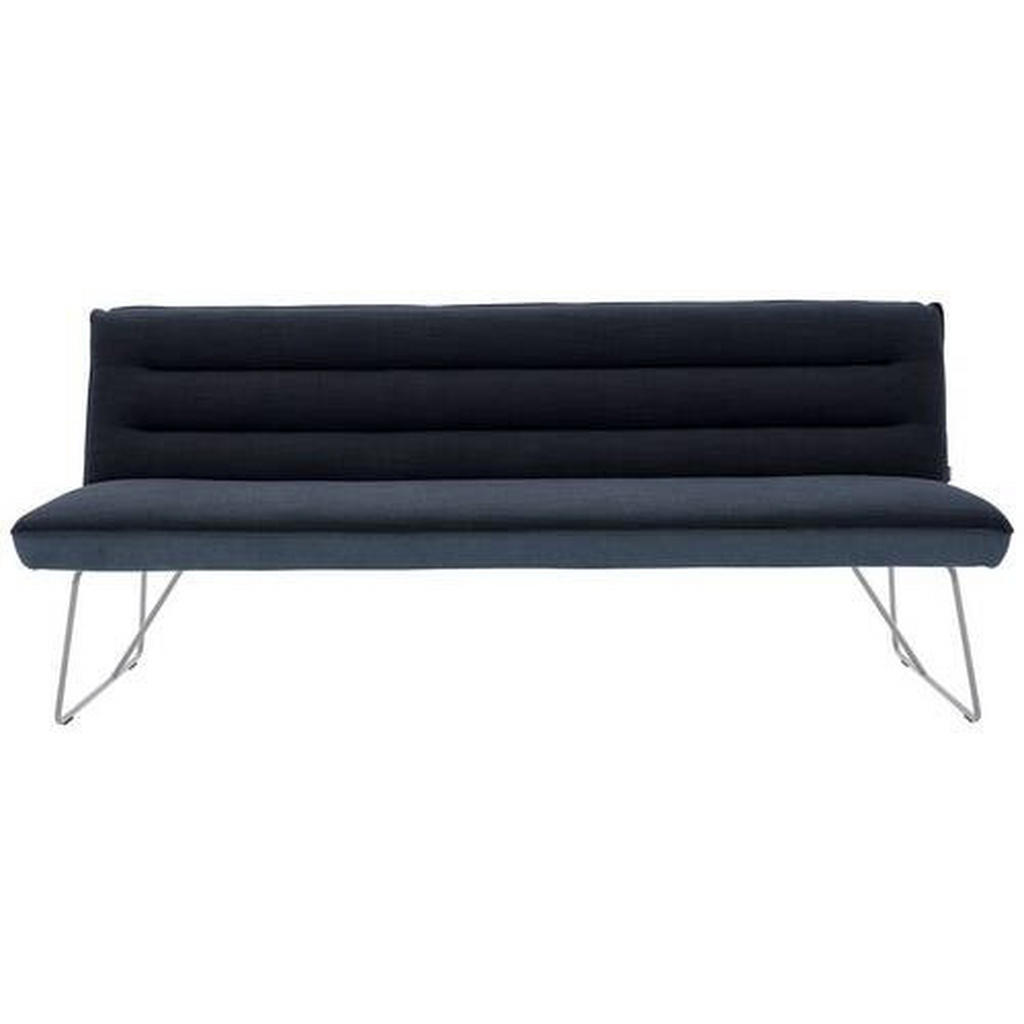 Thumbnail - Dieter Knoll Sitzbank, Blau, Edelstahl, Dunkelblau, Metall, Textil, 2-3-Sitzer, 218x89x68 cm, Goldenes M, Fußauswahl, Le...
