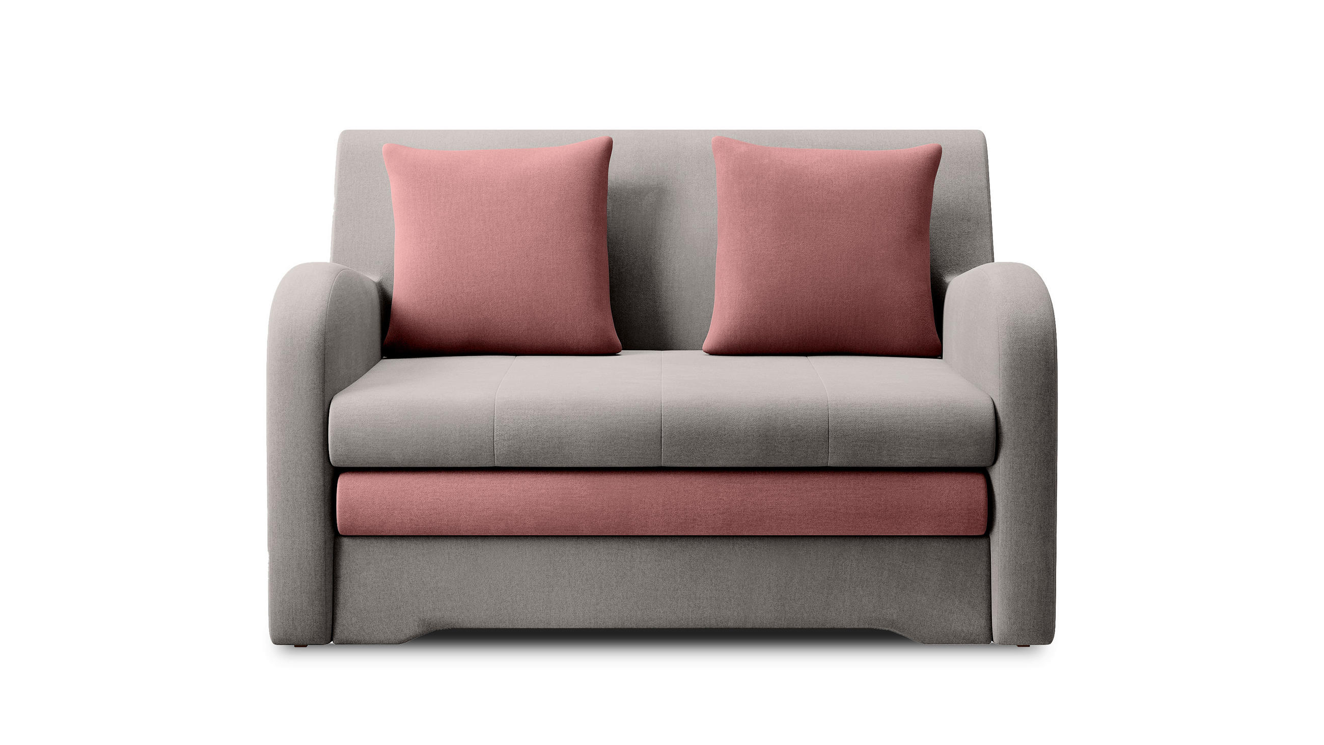 SCHLAFSOFA in Samt Rosa, Hellgrau  - Hellgrau/Schwarz, Design, Kunststoff/Textil (244/97/97cm) - MID.YOU