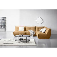 ECKSOFA in Lederlook Hellbraun  - Hellbraun, Trend, Textil (315/210cm) - Livetastic