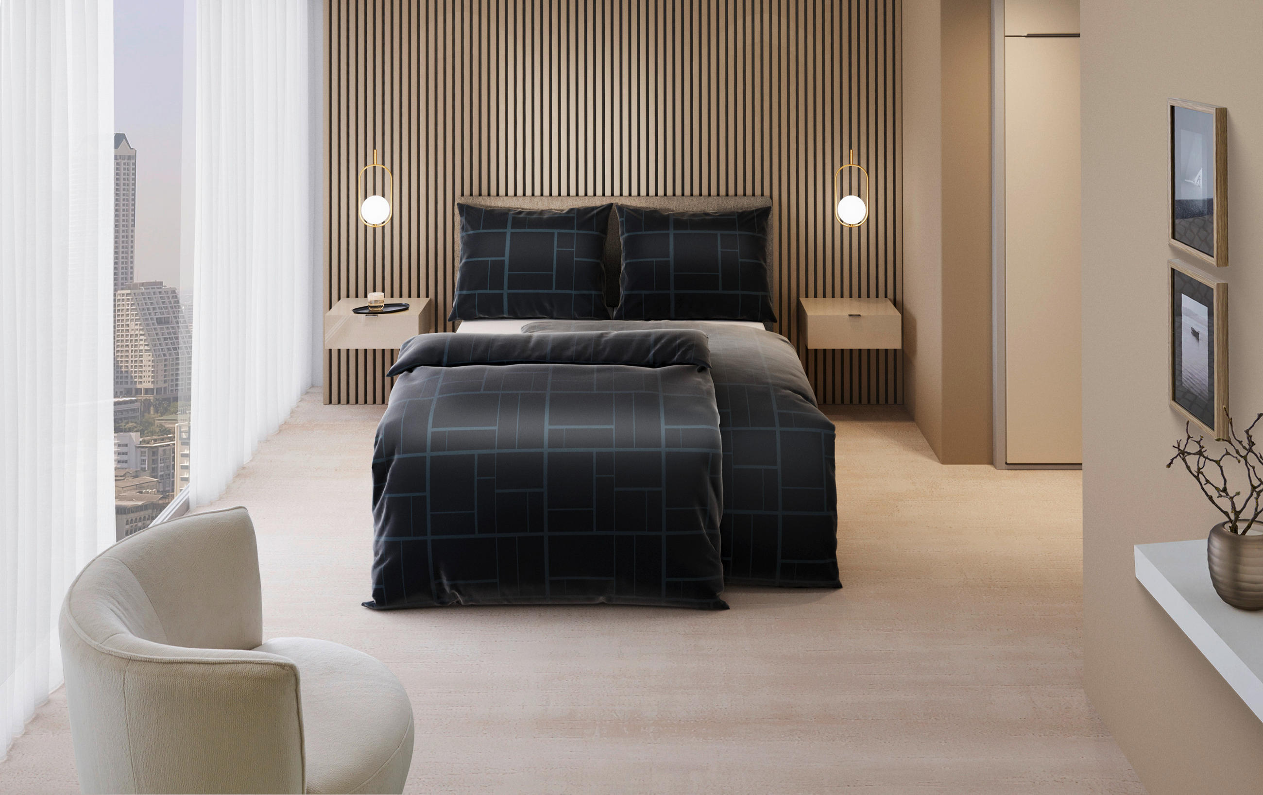 POSTELJINA 140/200 cm ALINE - antracit, Konvencionalno, tekstil (140/200cm) - Dieter Knoll