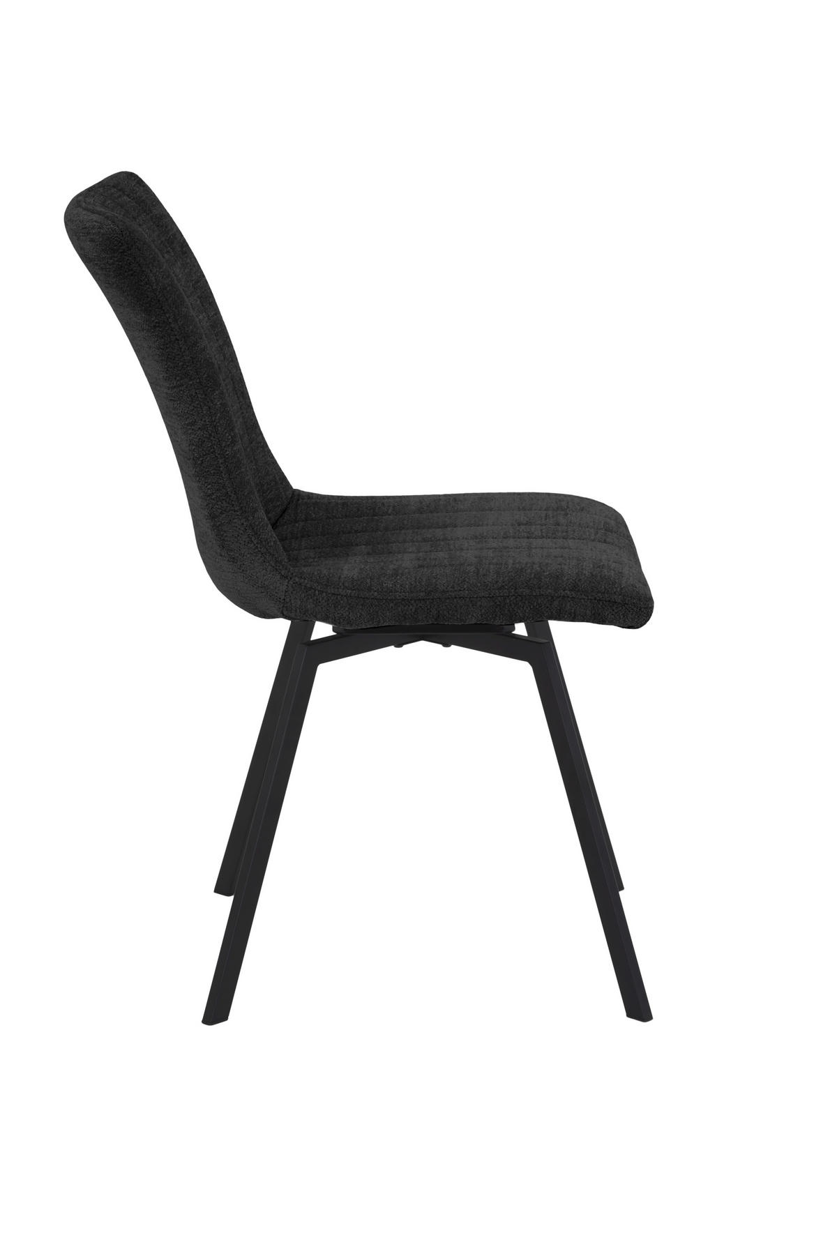 STUHL-SET 2 Stück  in Stahl Bouclé Metall, Textil  - Anthrazit/Schwarz, MODERN, Textil/Metall (45/85/64cm) - MID.YOU
