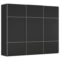 SCHWEBETÜRENSCHRANK Schwarz  - Alufarben/Schwarz, Konventionell, Holzwerkstoff/Metall (301/223/68cm) - Novel