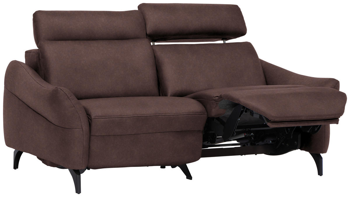 2-SITZER-SOFA in Leder Braun  - Anthrazit/Braun, Design, Leder/Metall (187/92/97cm) - Himolla Komfortklass