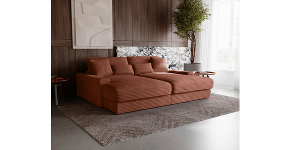 BIGSOFA in Cord Bronzefarben  - Schwarz/Bronzefarben, MODERN, Kunststoff/Textil (230/85/190cm) - Carryhome