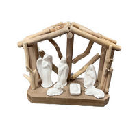 WEIHNACHTSKRIPPE - Naturfarben/Weiß, LIFESTYLE, Holz/Keramik (24/11/23cm) - X-Mas