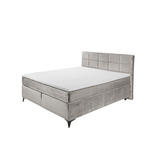 BOXSPRINGBETT 180/200 cm  in Hellgrau  - Hellgrau/Schwarz, Design, Holzwerkstoff/Kunststoff (180/200cm) - Xora
