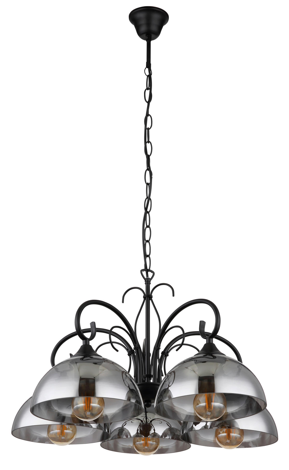 HÄNGLAMPA 56/120 cm  - svart, Klassisk, metall/glas (56/120cm) - Globo