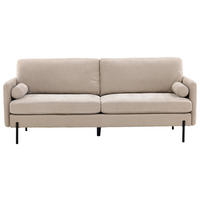 2-SITS SOFFA i metall, textil svart, beige  - beige/svart, Design, metall/textil (209.5/86/87cm) - Livetastic