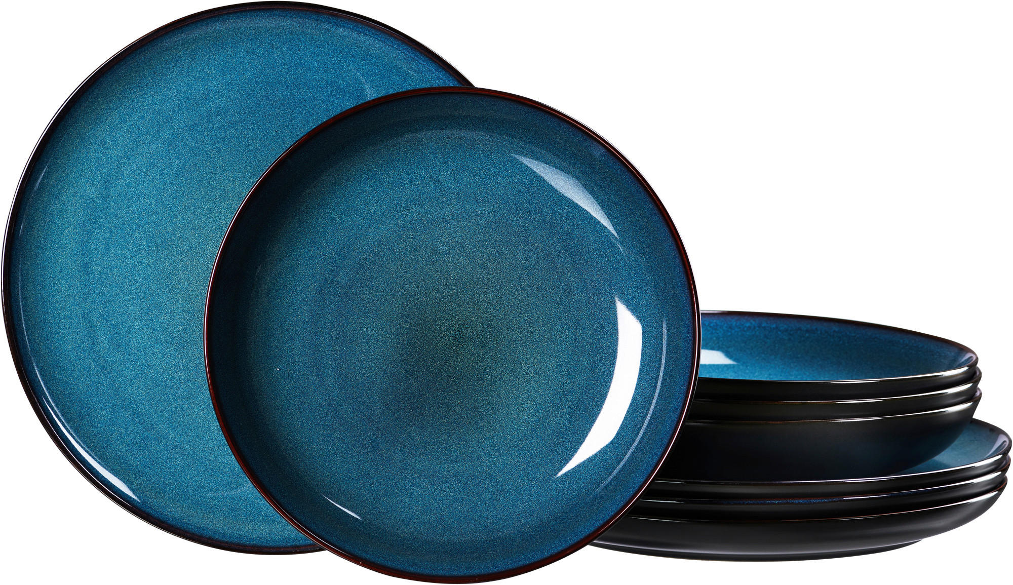 TAFELSERVICE BALI 8-teilig  - Blau, Trend, Keramik (28,5/17/28,5cm) - Ritzenhoff Breker