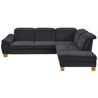 ECKSOFA in Flachgewebe Anthrazit  - Wildeiche/Anthrazit, Natur, Holz/Textil (301/243cm) - Voleo