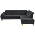 ECKSOFA in Flachgewebe Anthrazit  - Wildeiche/Anthrazit, Natur, Holz/Textil (301/243cm) - Voleo