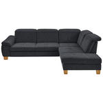 ECKSOFA in Flachgewebe Anthrazit  - Wildeiche/Anthrazit, Natur, Holz/Textil (301/243cm) - Voleo